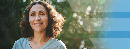 Actor portrayal of a woman smiling